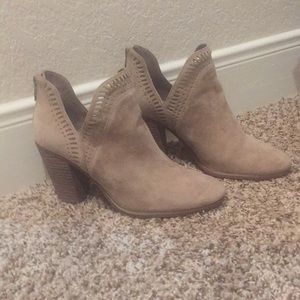 Vince Camuto Fileana Taupe Cutout Ankle Boots